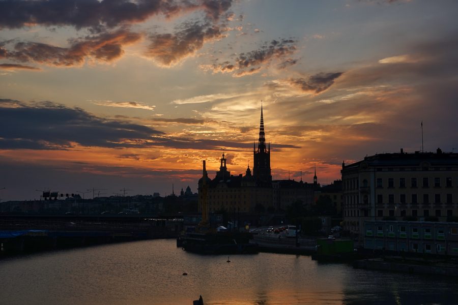 Sunset silhouette in Stockholm